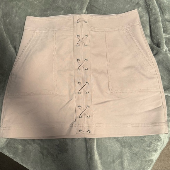 Express Dresses & Skirts - EXPRESS Blush Lace-Up Mini Skirt